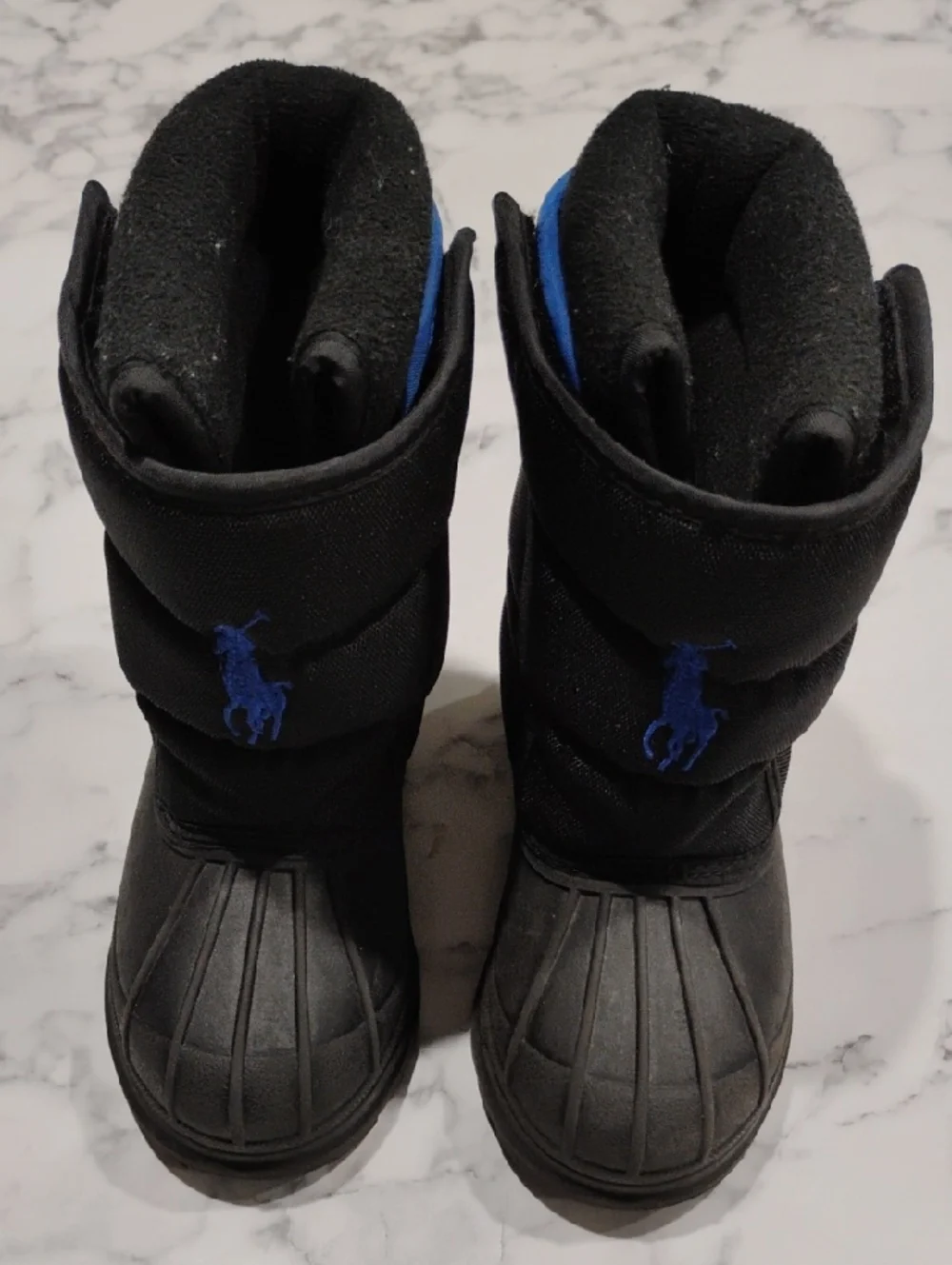 Polo by Ralph Lauren Black and Blue Kids Snow Boots Baby Size 7